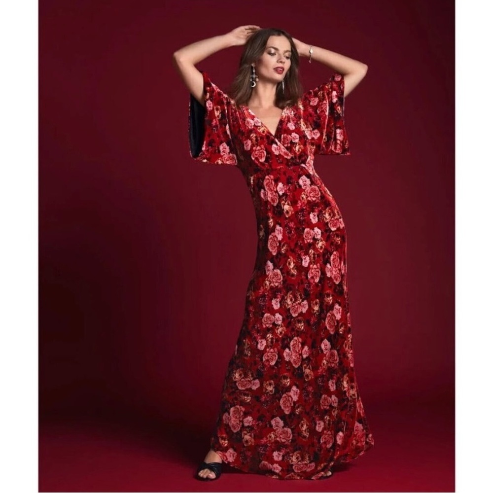Johnny Was silk blend velvet maxi dress NWT - Picture 2 of 11